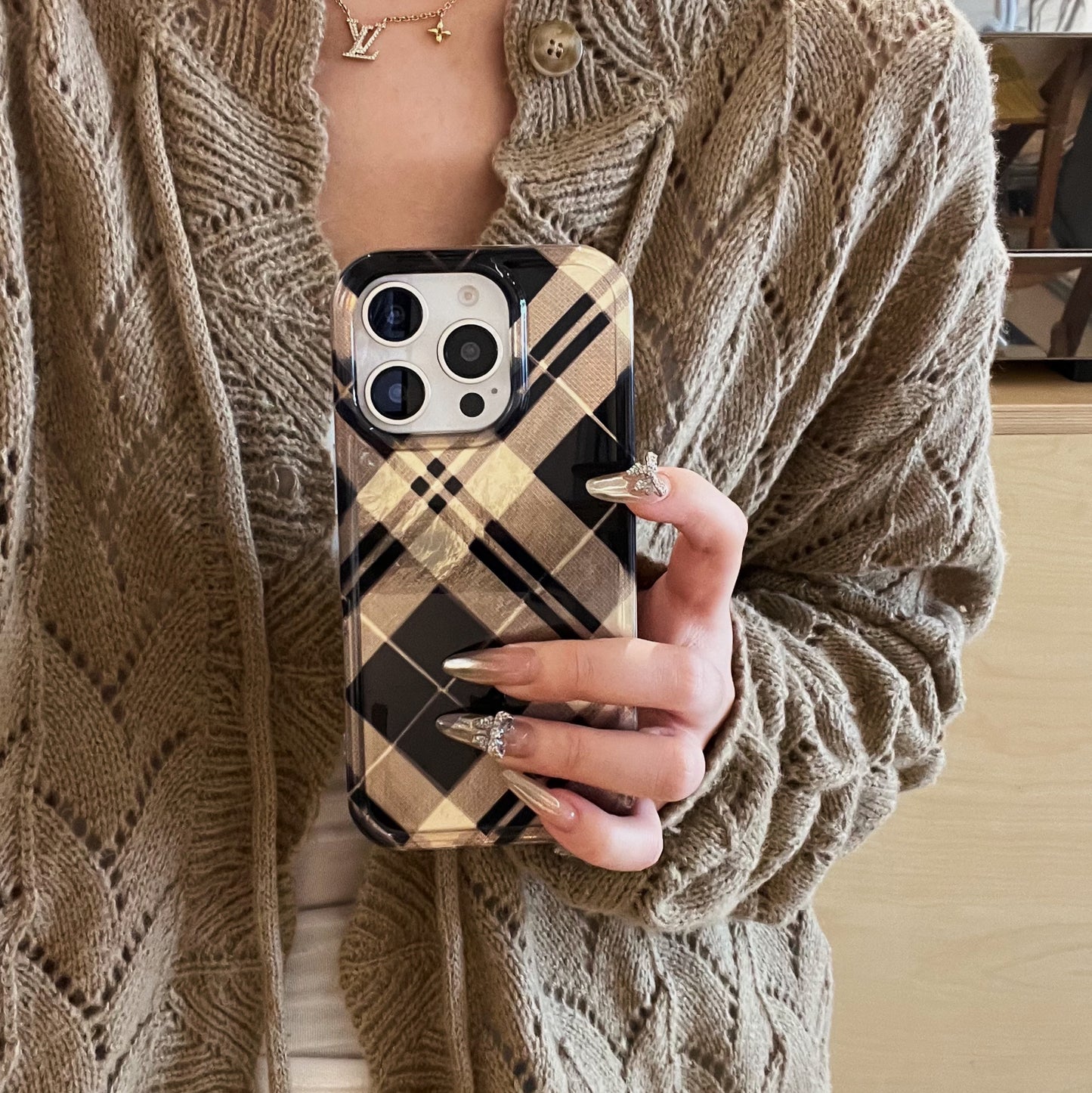 Luxury Retro Burberry design iPhone Case