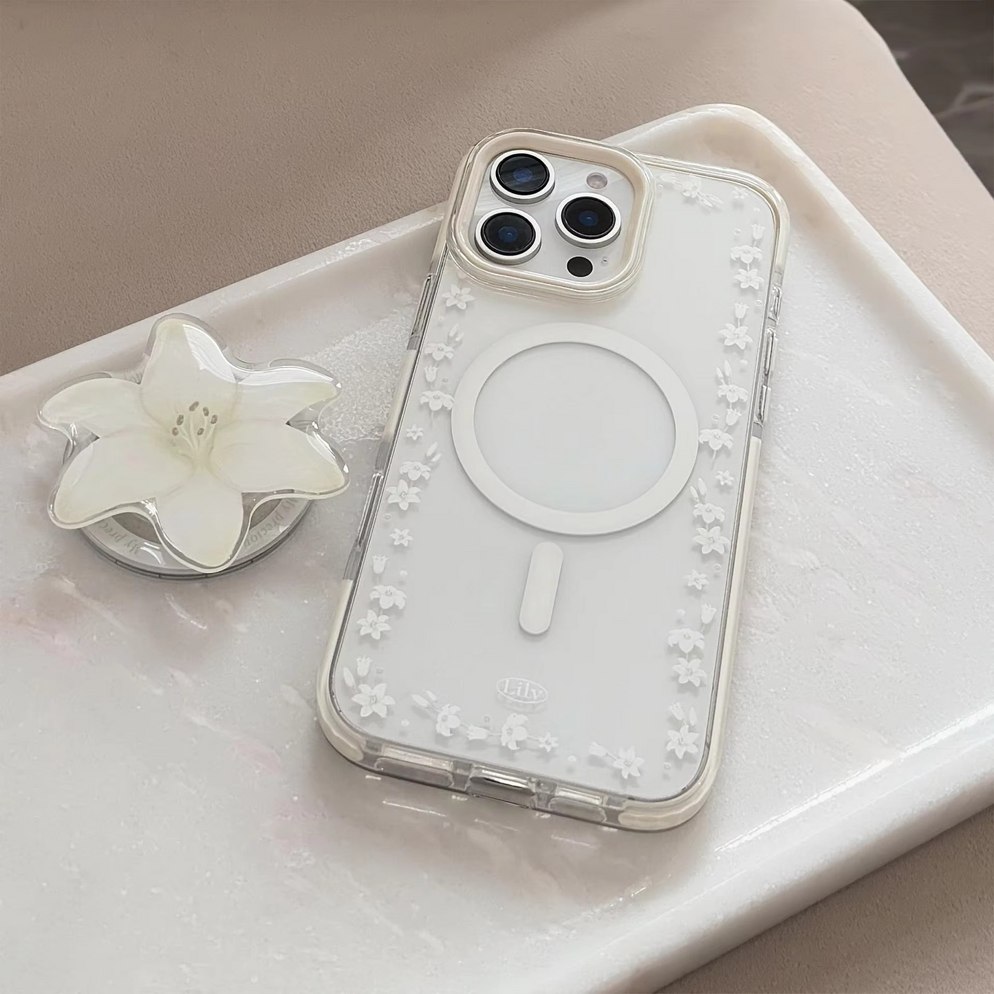 3D magnetic flower Holder iPhone case