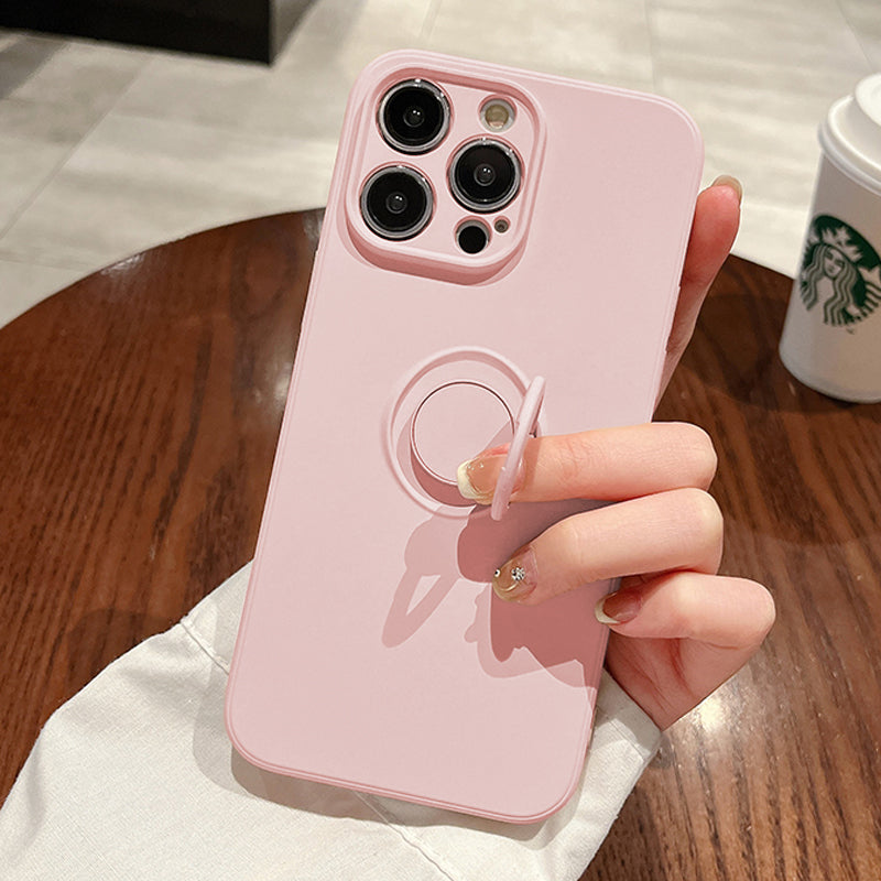 Magnetic Ring Holder & Stand Silicone Case For iPhone