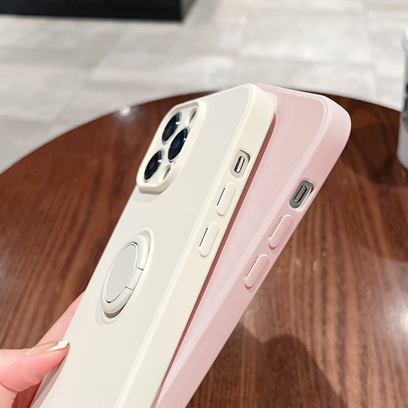 Magnetic Ring Holder & Stand Silicone Case For iPhone