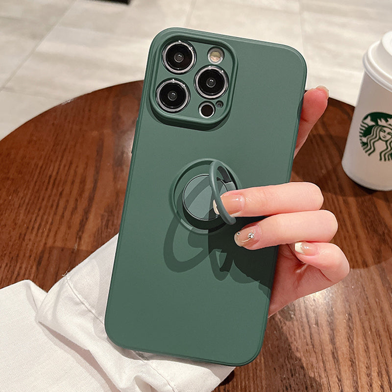 Magnetic Ring Holder & Stand Silicone Case For iPhone