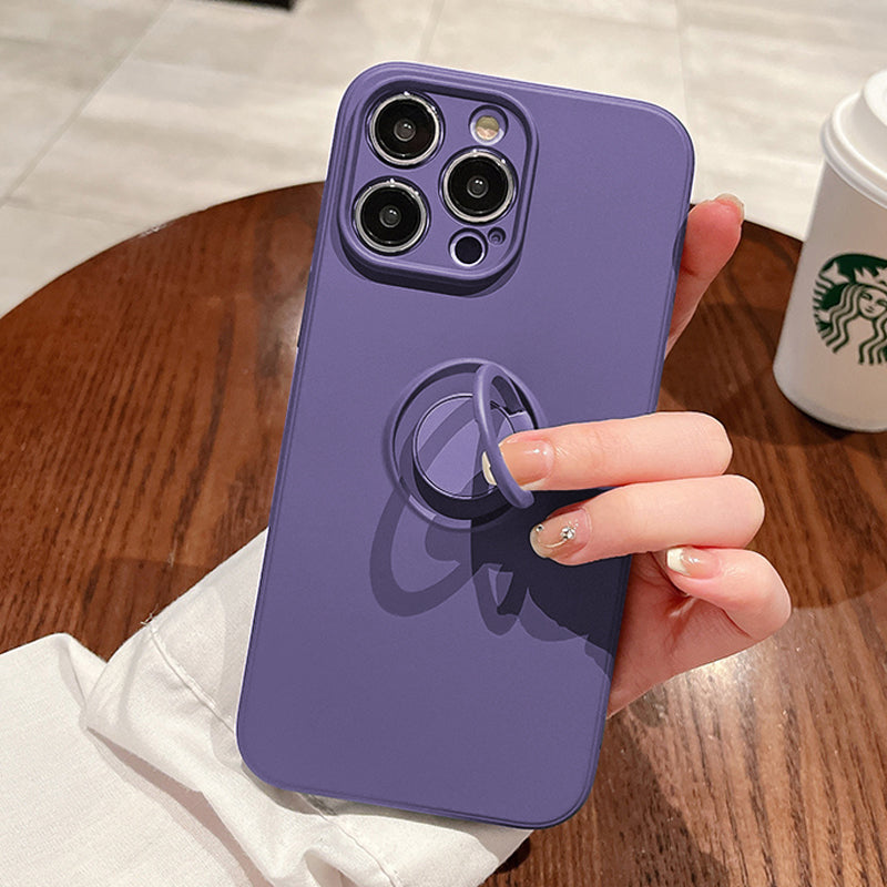Magnetic Ring Holder & Stand Silicone Case For iPhone