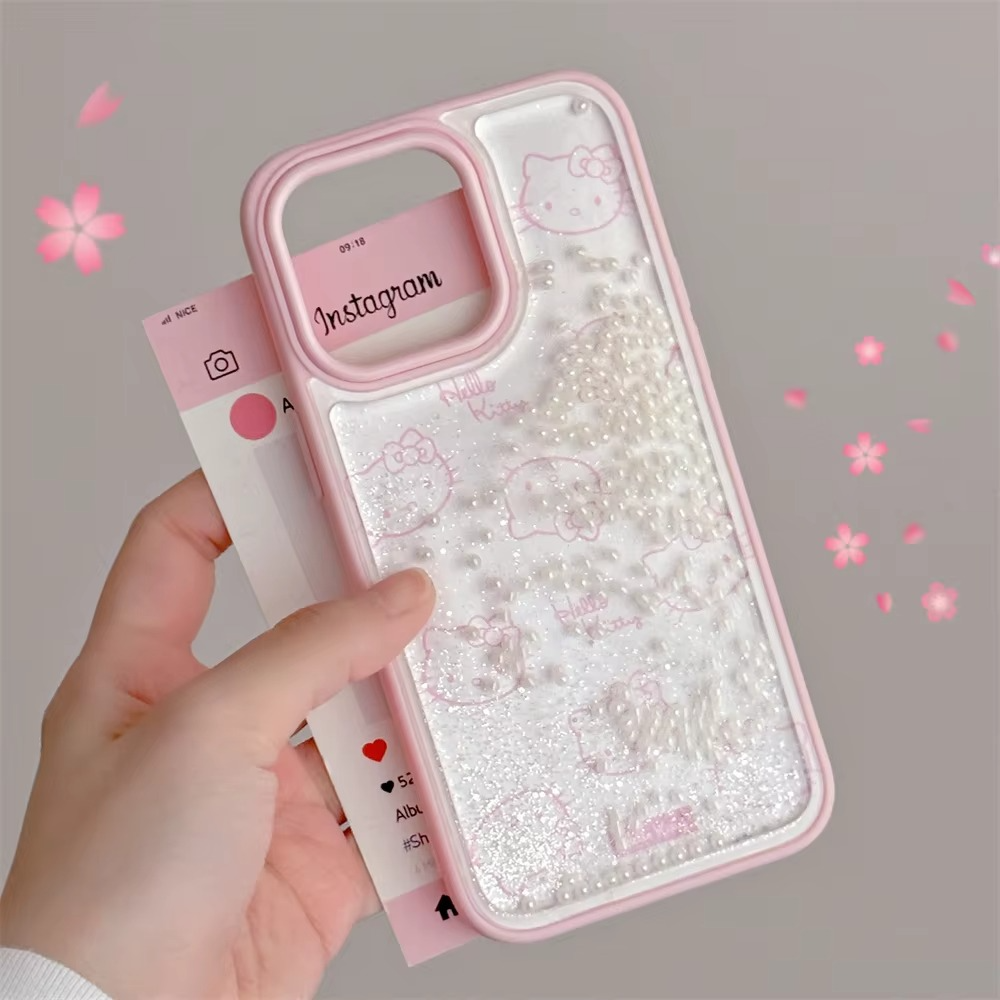 Hello Kitty Pearl quicksand iPhone Case