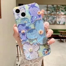 Flower Glitter Laser Phone Case For iPhone