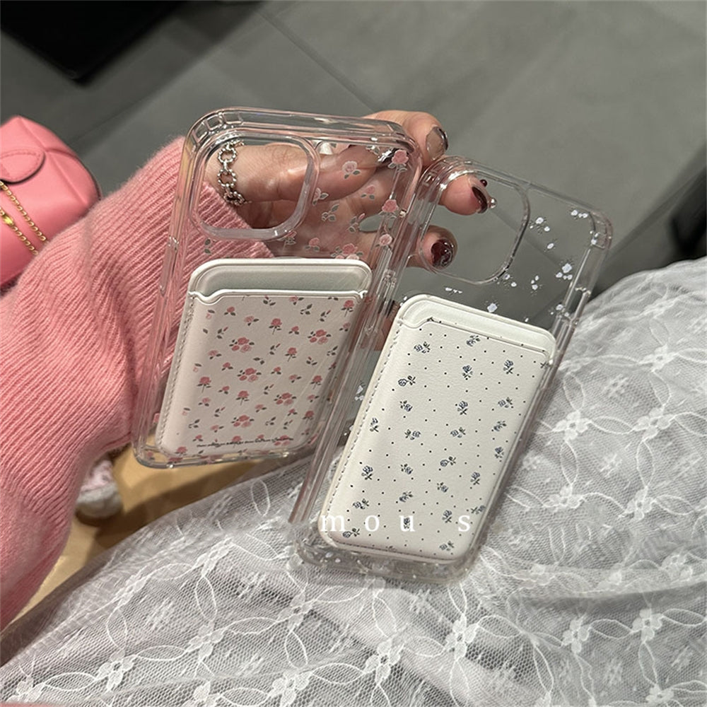 Floral Magsafe iPhone Case with floral card holder