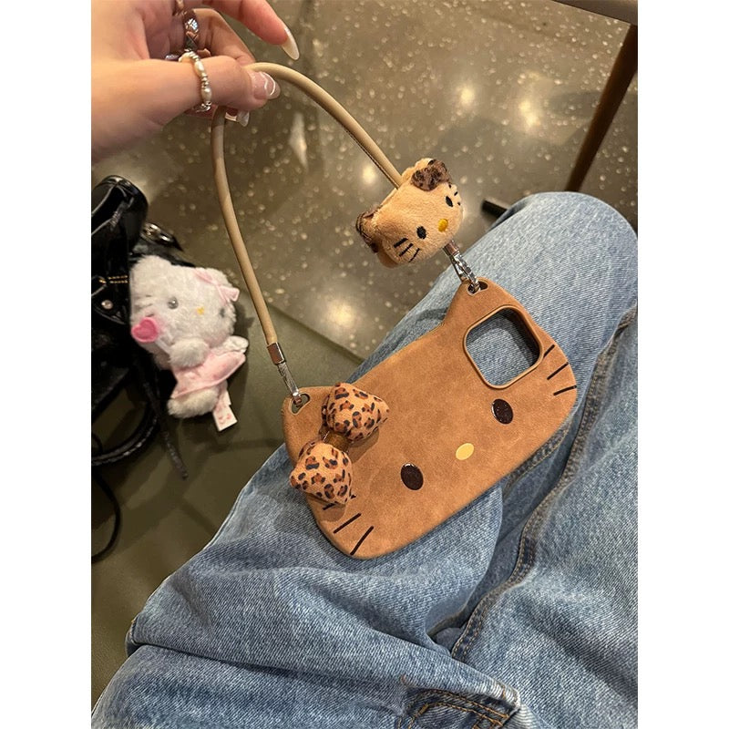 3D Kitty Leather handbag iPhone Case