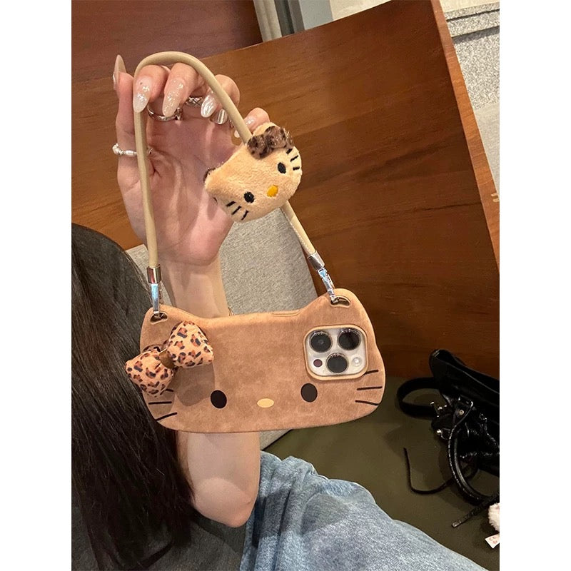 3D Kitty Leather handbag iPhone Case