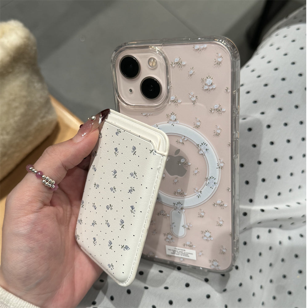 Floral Magsafe iPhone Case with floral card holder