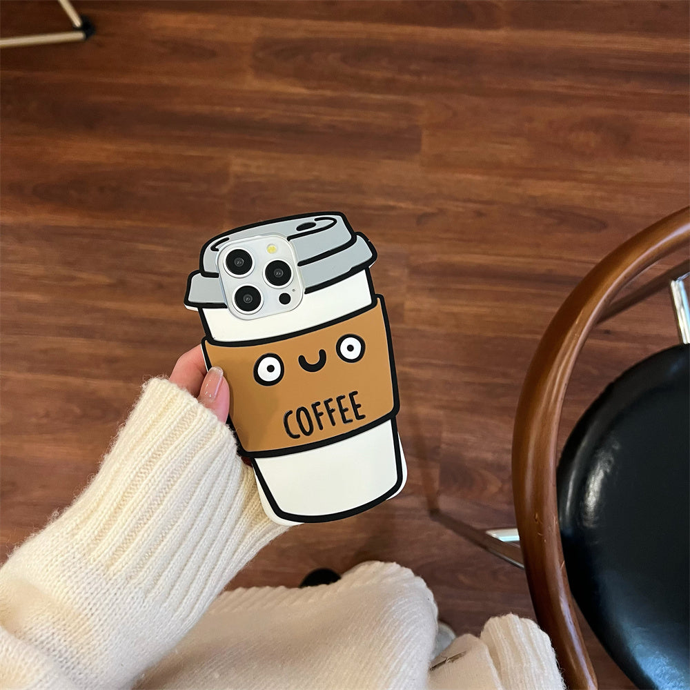 3D Rubber Coffee Case For iPhone