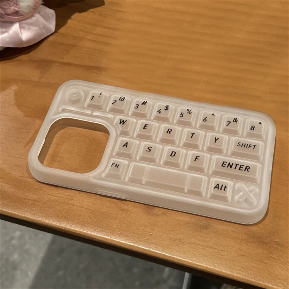 3D Keyboard Clear Silicone iPhone Case