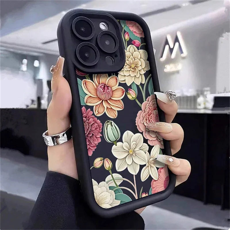 Black Flower Garden iPhone Case