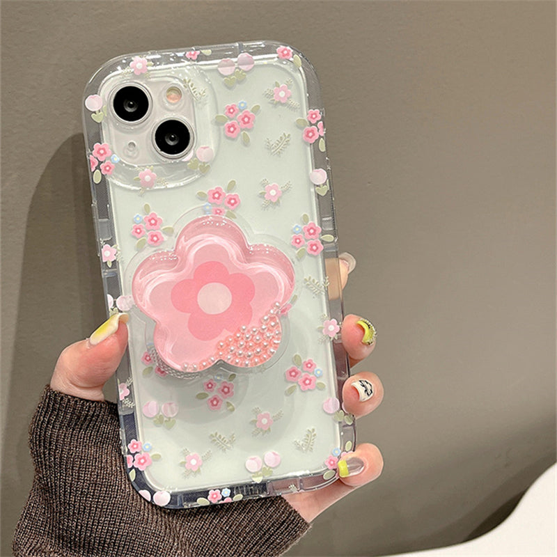 Pink Flower Holder iPhone Case