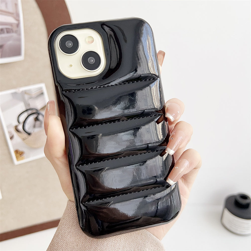 Soft Leather Puffer iPhone Case