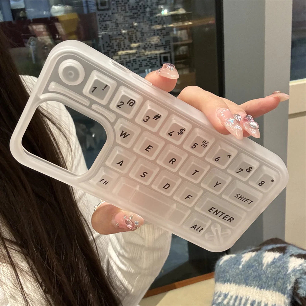 3D Keyboard Clear Silicone iPhone Case