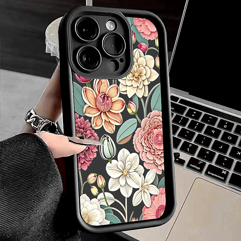 Black Flower Garden iPhone Case