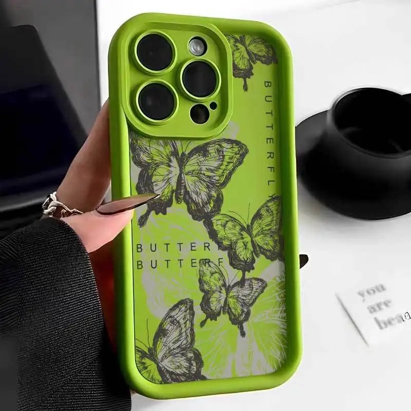 Retro Butterfly Silicone Phone Case For iPhone