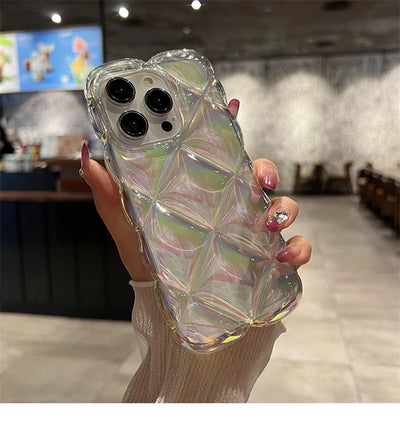 3D Laser Diamond Grid Phone Case