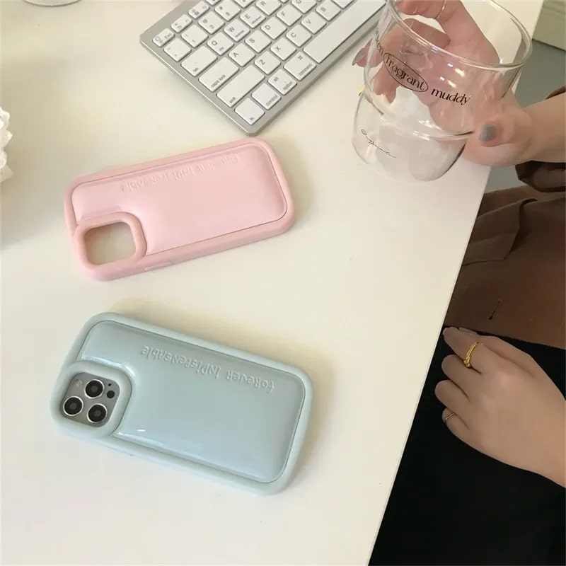 Stylish Glossy Leather Shockproof Soft Cover for iPhone
