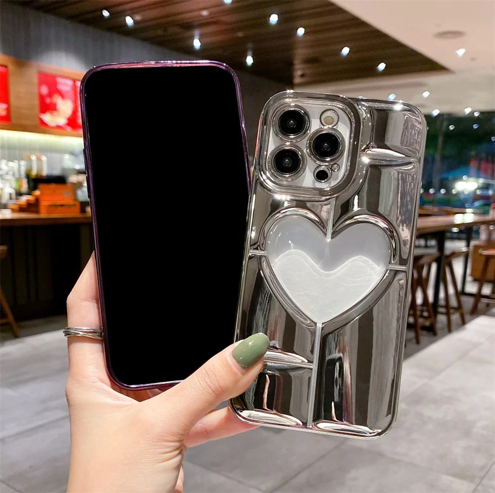 Chromatic Hollow & Shockproof Heart Case for iPhone