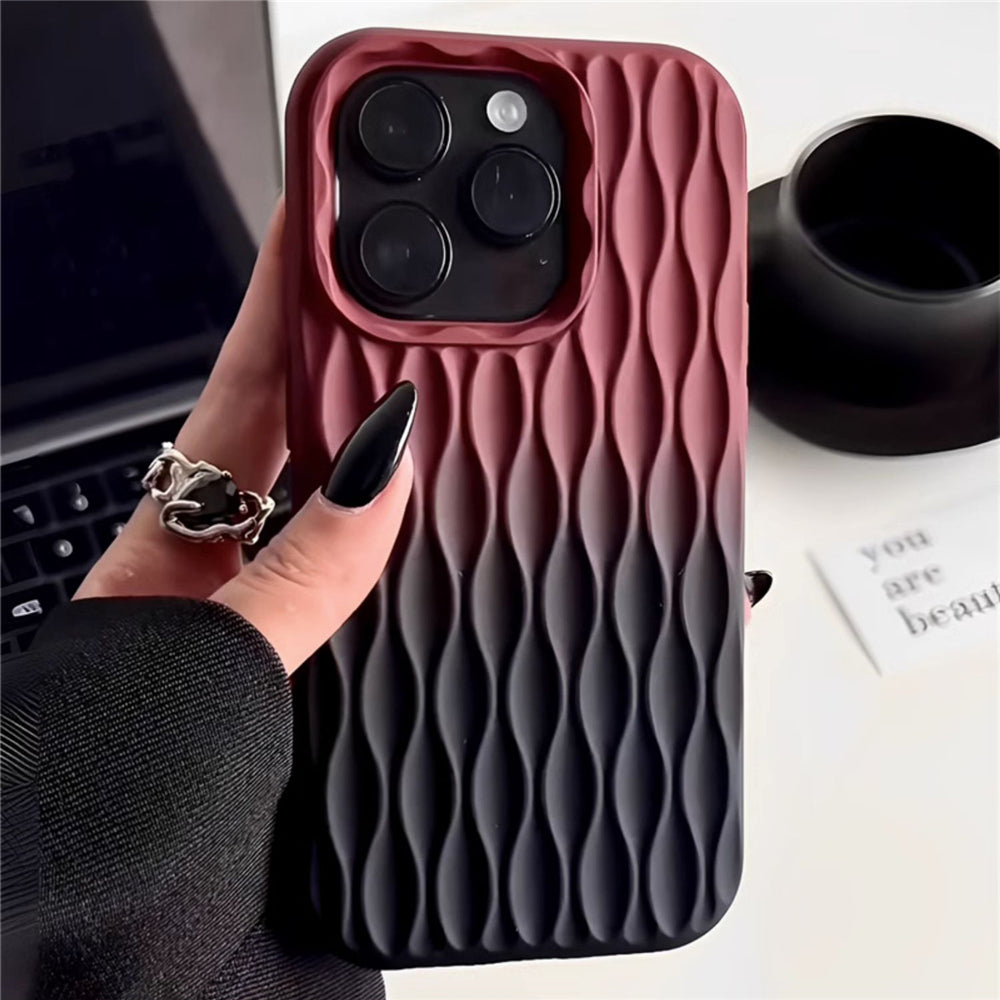 Gradient Color Lattice Bread Pattern Phone Case For iPhone