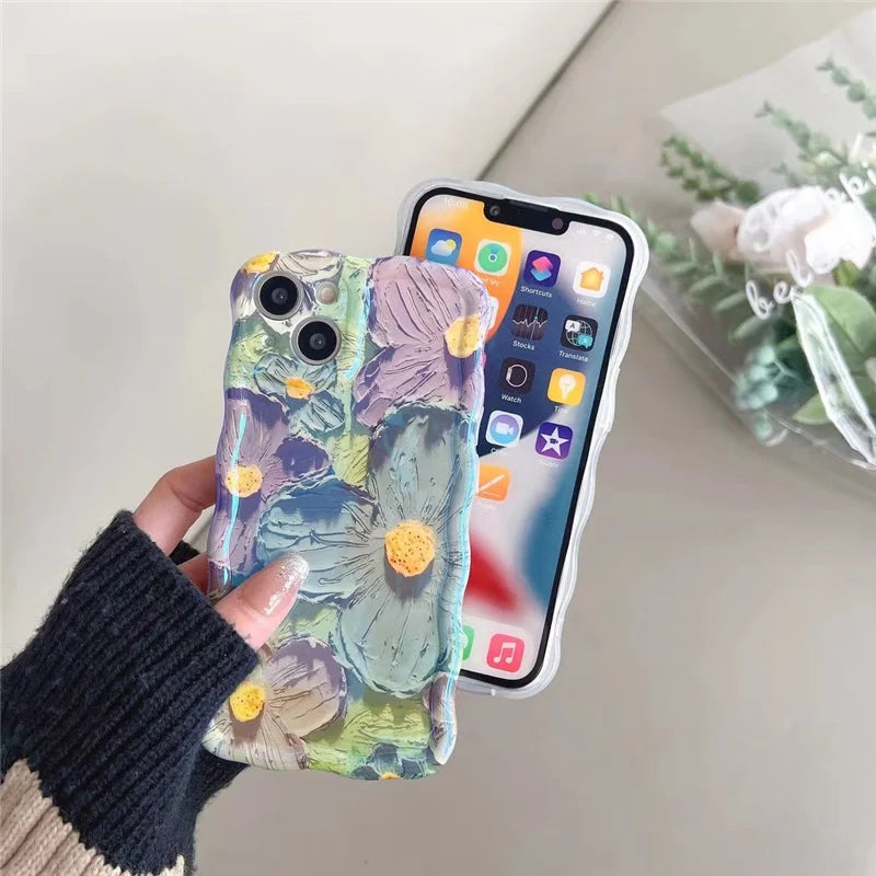 Laser flower Pattern shockproof iPhone case