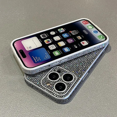 Lens Protection Glitter Rhinestone Case For iPhone