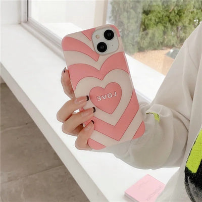 3D Heart Shaped Soft Silicone Protective iPhone Cover