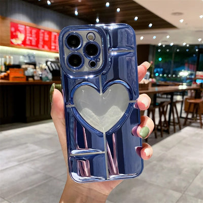 Chromatic Hollow & Shockproof Heart Case for iPhone