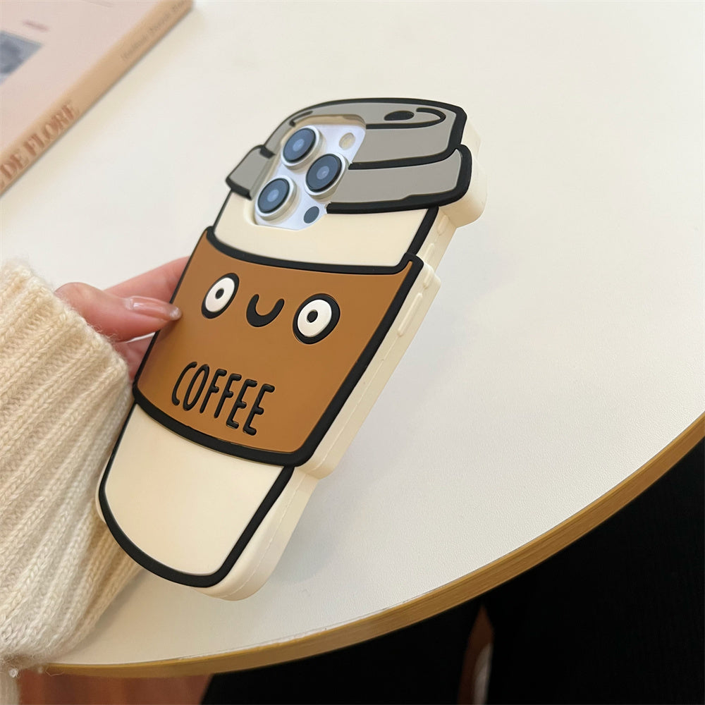 3D Rubber Coffee Case For iPhone