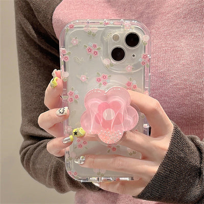 Pink Flower Holder iPhone Case