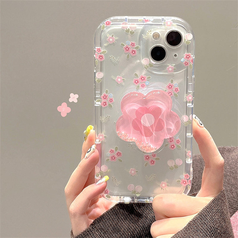 Pink Flower Holder iPhone Case